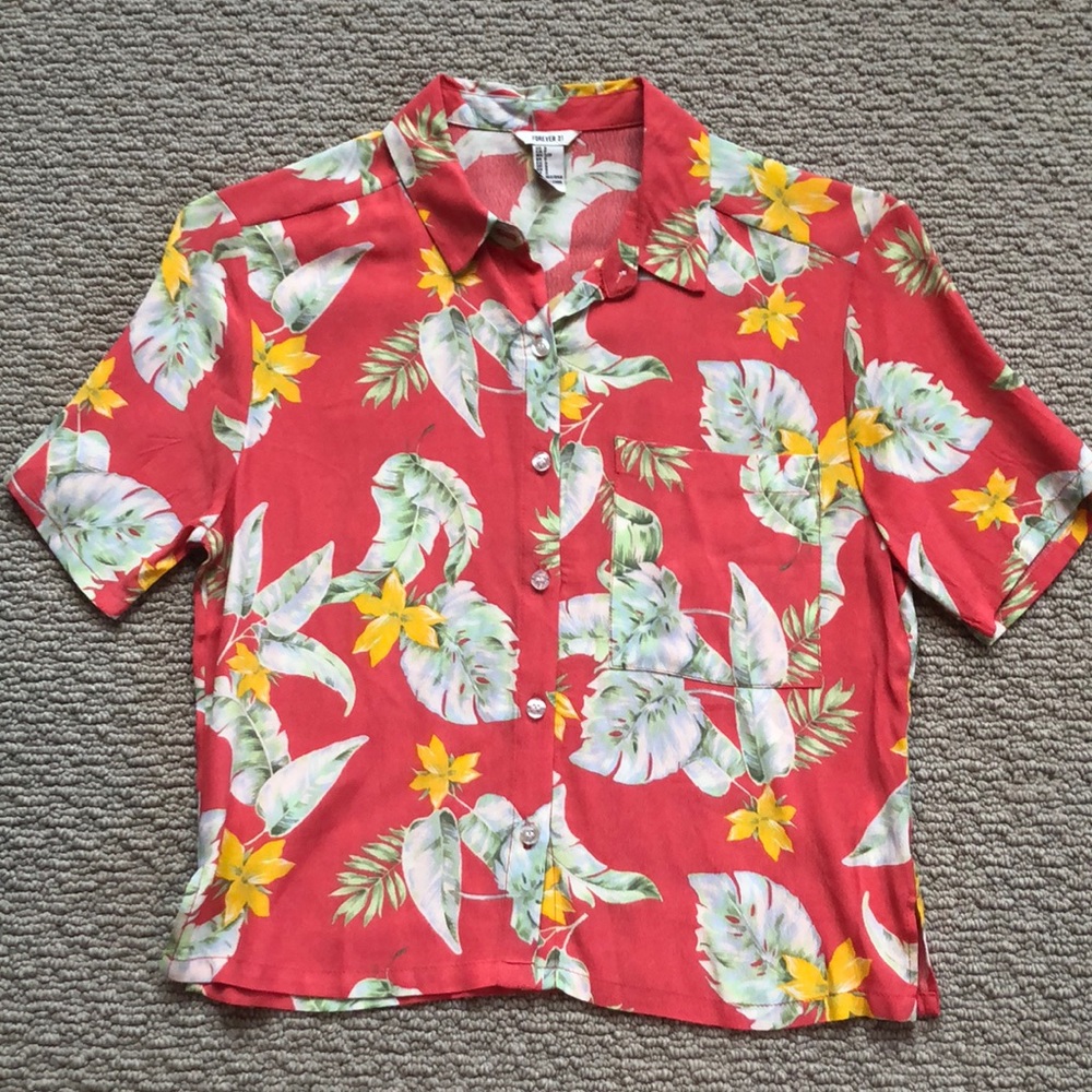 Cropped Hawaiian shirt